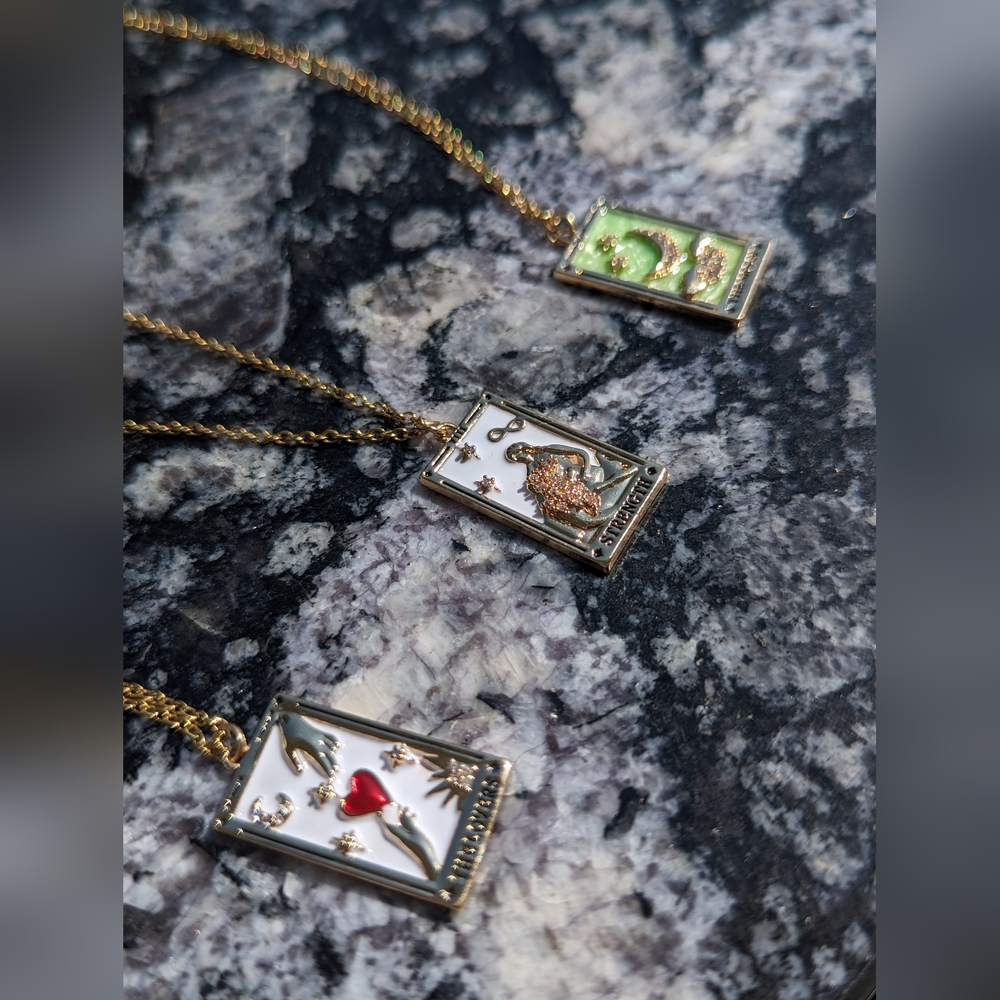Tarot Card 14K Gold Plated Necklace